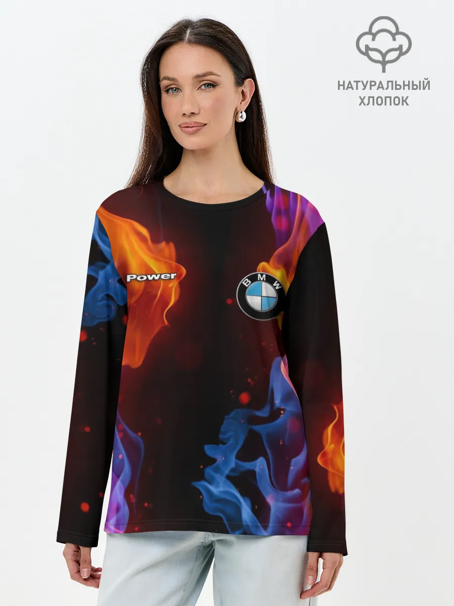 Лонгслив женский. Хлопок / BMW