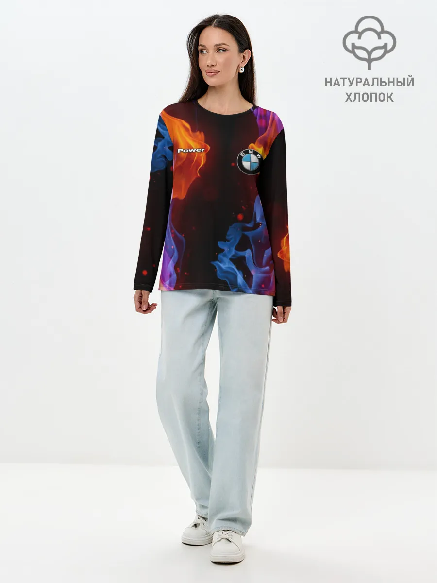 Лонгслив женский. Хлопок / BMW