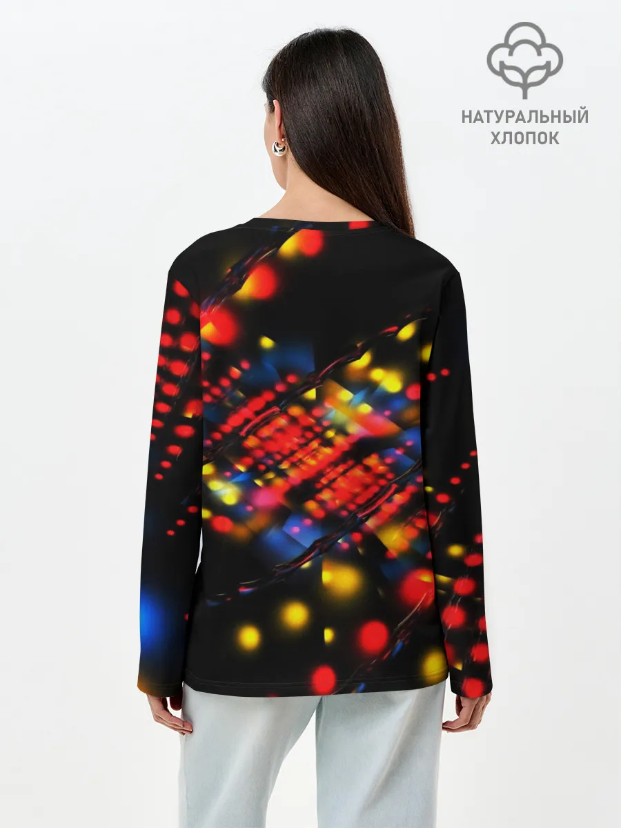 Лонгслив женский. Хлопок / Fractal Digital 3D