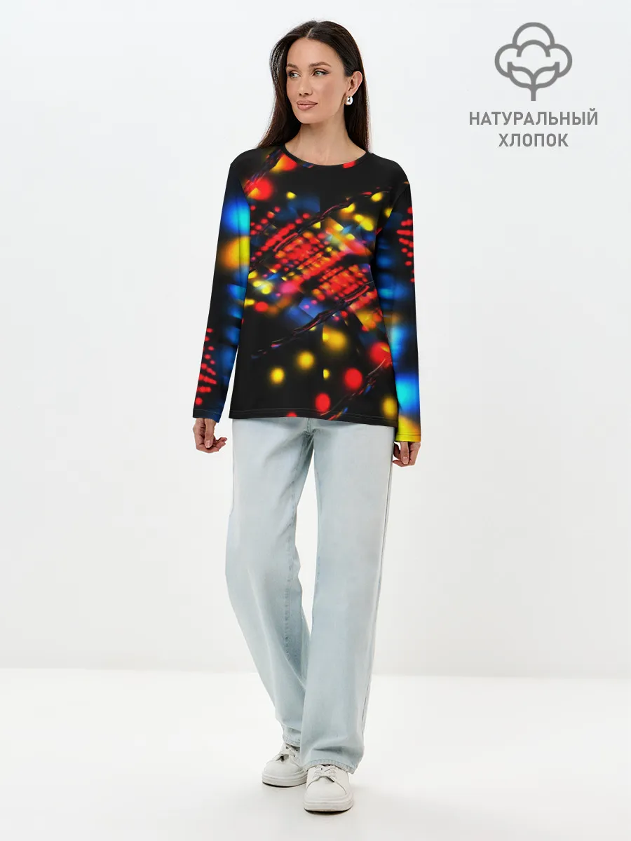 Лонгслив женский. Хлопок / Fractal Digital 3D