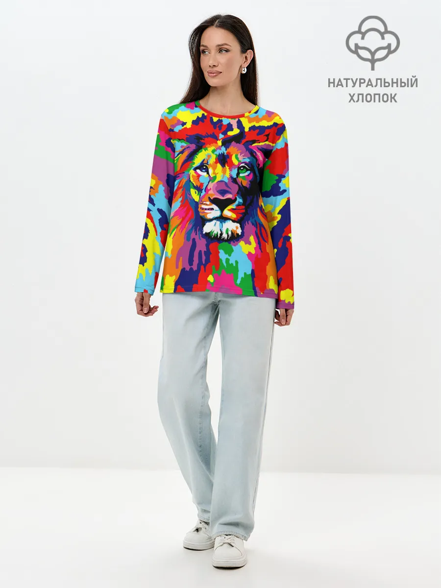 Лонгслив женский. Хлопок / Лев Artistic Art