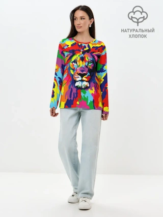 Лонгслив женский. Хлопок / Лев Artistic Art