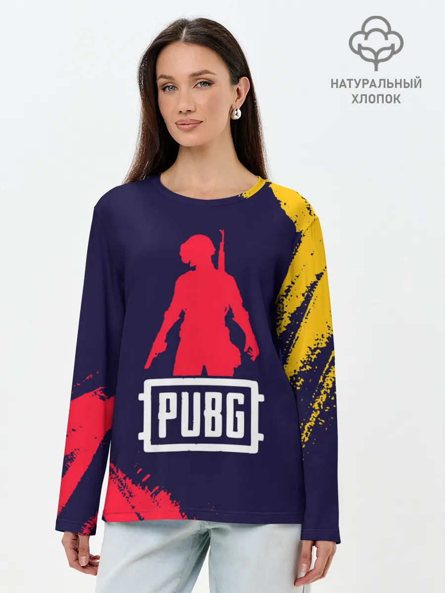 Лонгслив женский. Хлопок / PUBG / ПАБГ