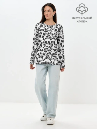 Лонгслив женский. Хлопок / ПАНДОЧКИ