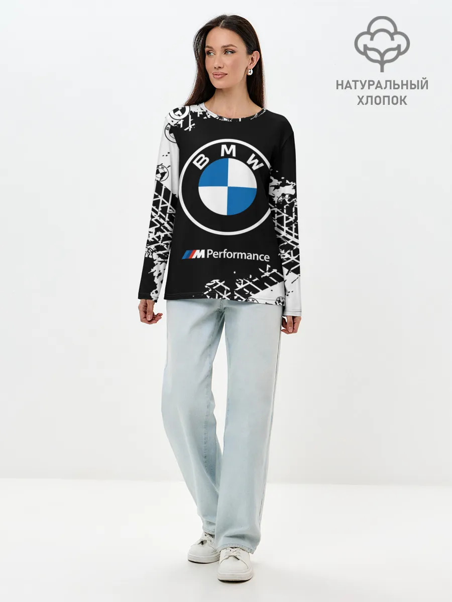 Лонгслив женский. Хлопок / BMW / БМВ