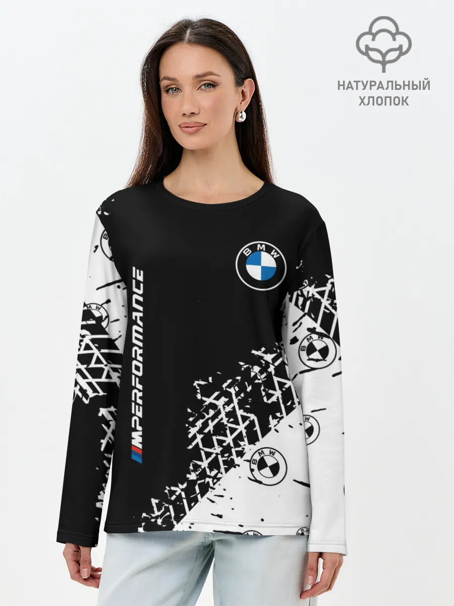 Лонгслив женский. Хлопок / BMW / БМВ