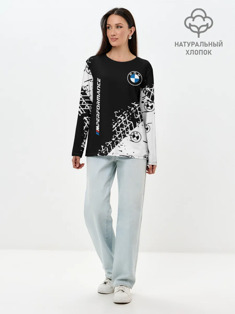Лонгслив женский. Хлопок / BMW / БМВ