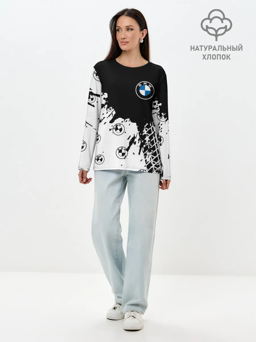 Лонгслив женский. Хлопок / BMW / БМВ