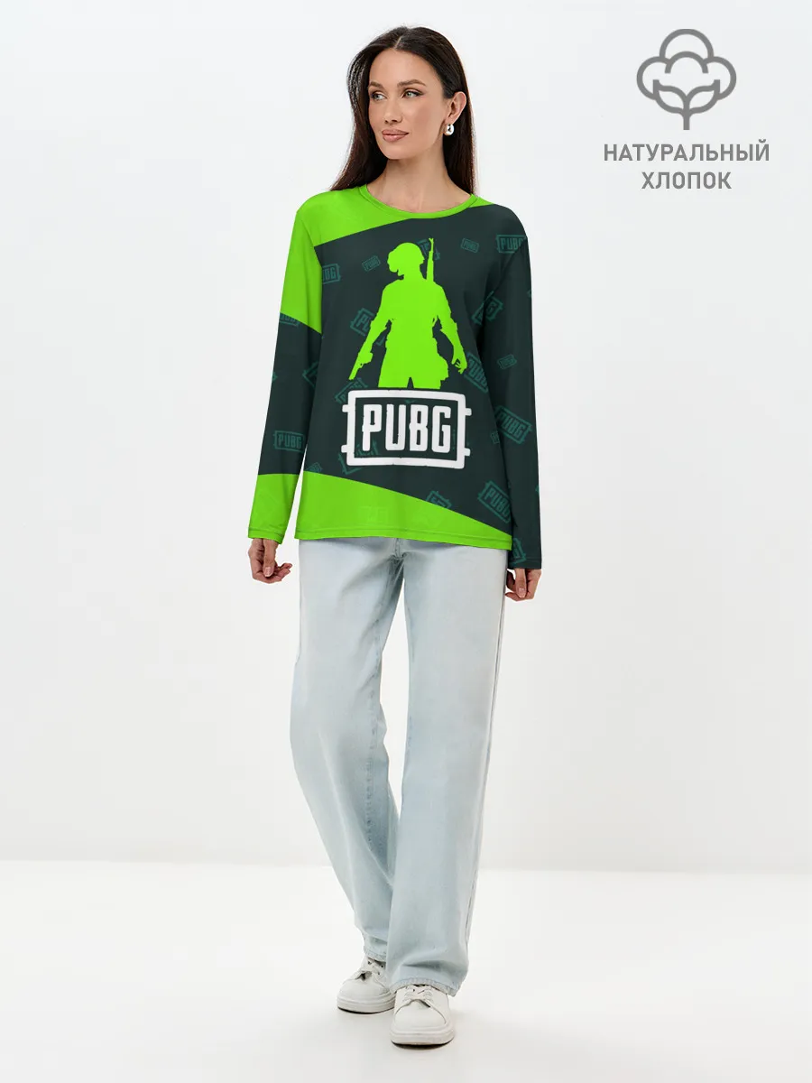 Лонгслив женский. Хлопок / PUBG / ПАБГ
