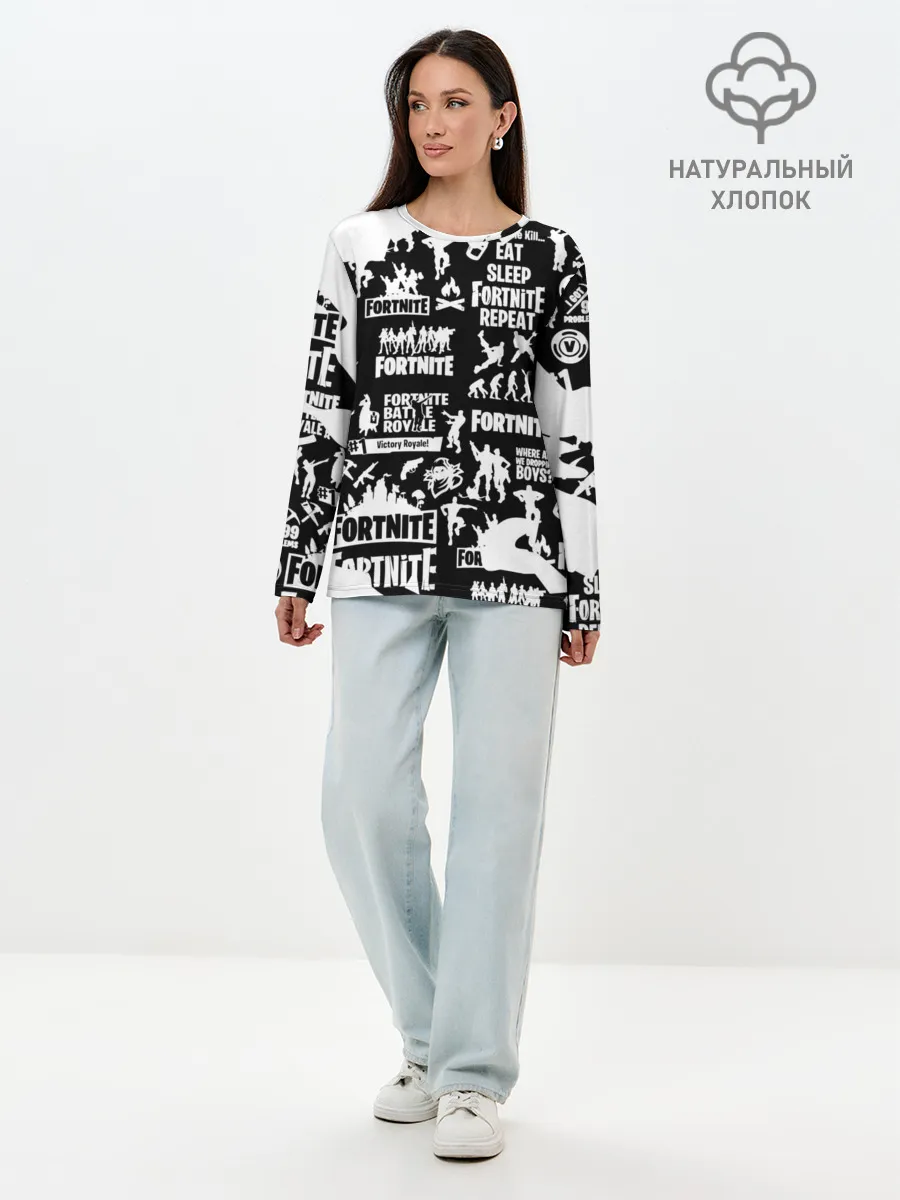 Лонгслив женский. Хлопок / Fortnite