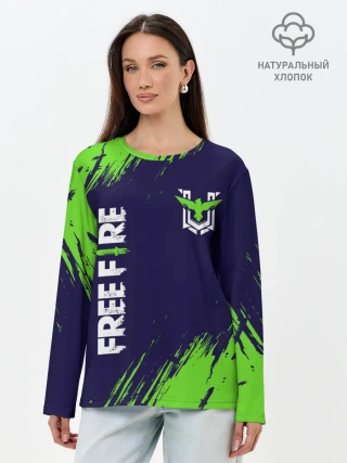 Лонгслив женский. Хлопок / FREE FIRE / ФРИ ФАЕР