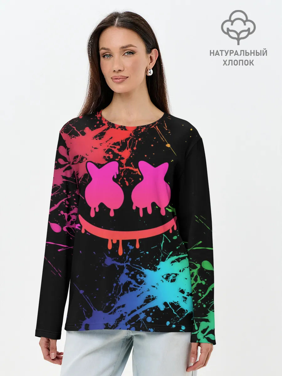 Лонгслив женский. Хлопок / MARSHMELLO