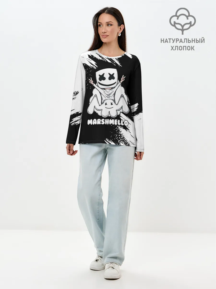 Лонгслив женский. Хлопок / MARSHMELLO