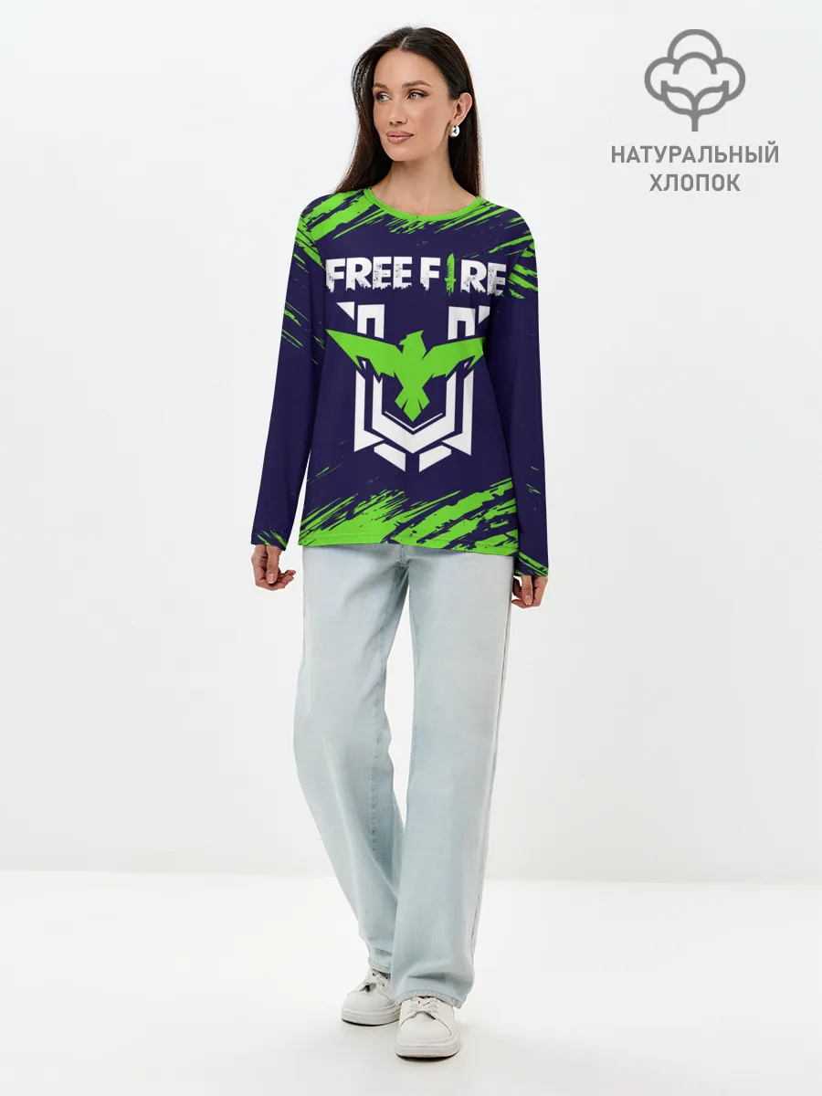 Лонгслив женский. Хлопок / FREE FIRE / ФРИ ФАЕР