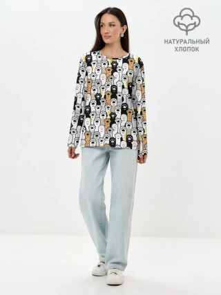 Лонгслив женский. Хлопок / ЛАПКИ