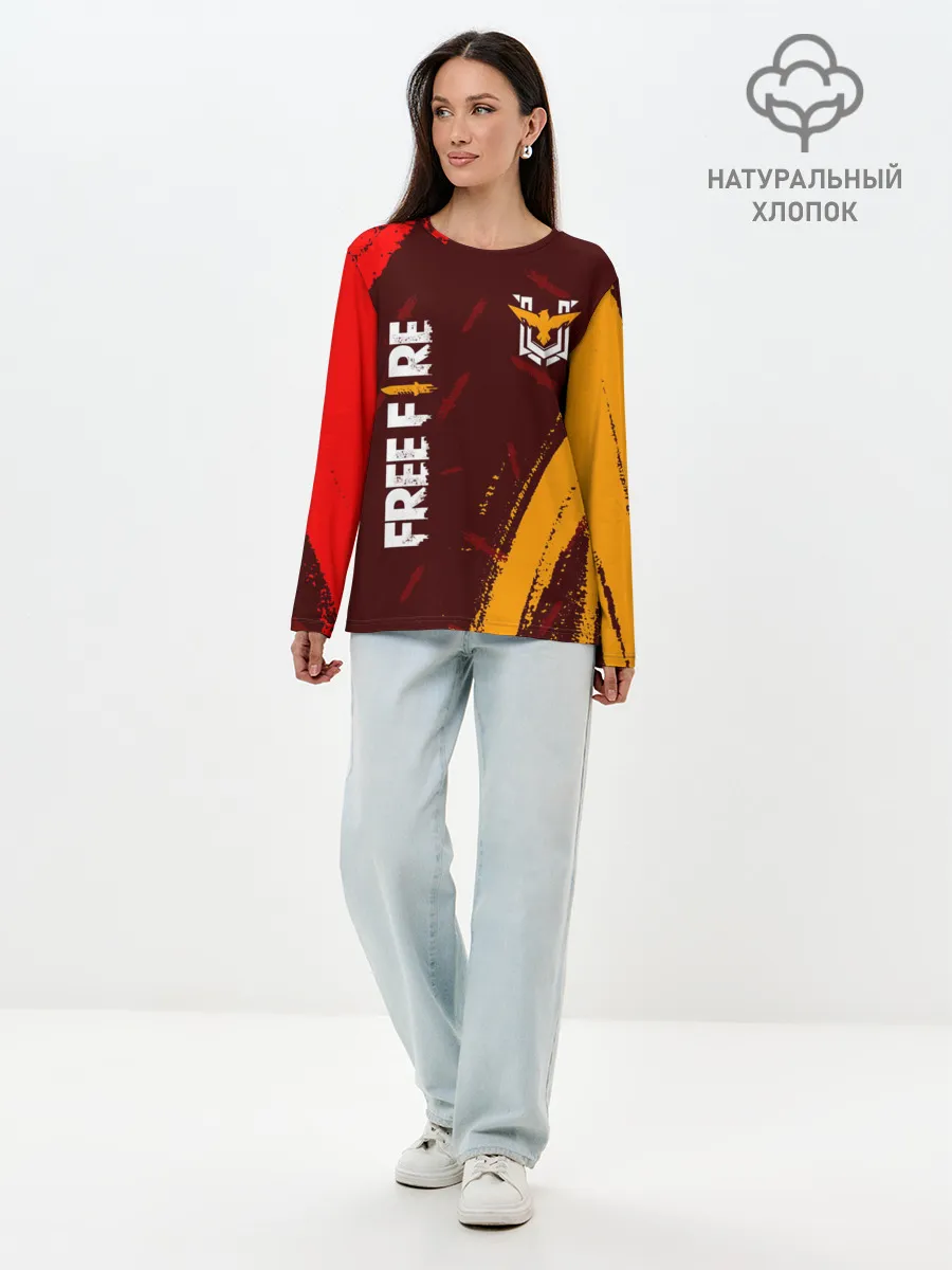 Лонгслив женский. Хлопок / FREE FIRE / ФРИ ФАЕР