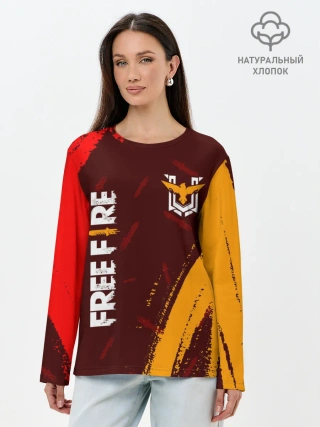 Лонгслив женский. Хлопок / FREE FIRE / ФРИ ФАЕР