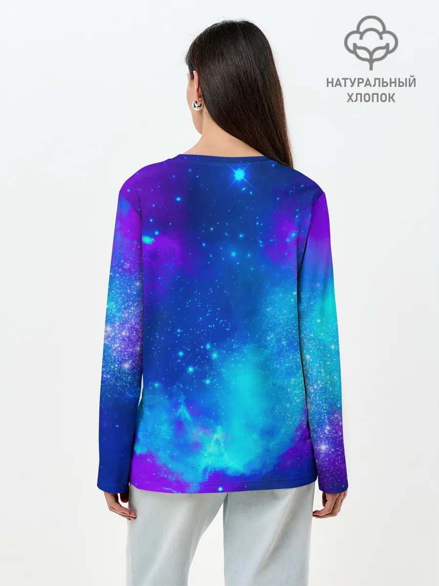 Лонгслив женский. Хлопок / Космос