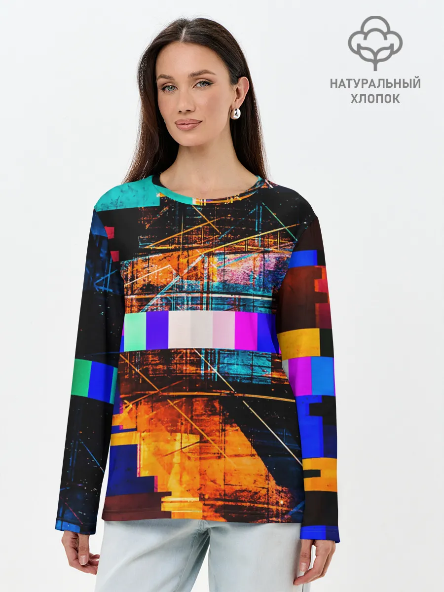 Лонгслив женский. Хлопок / ПОМЕХИ