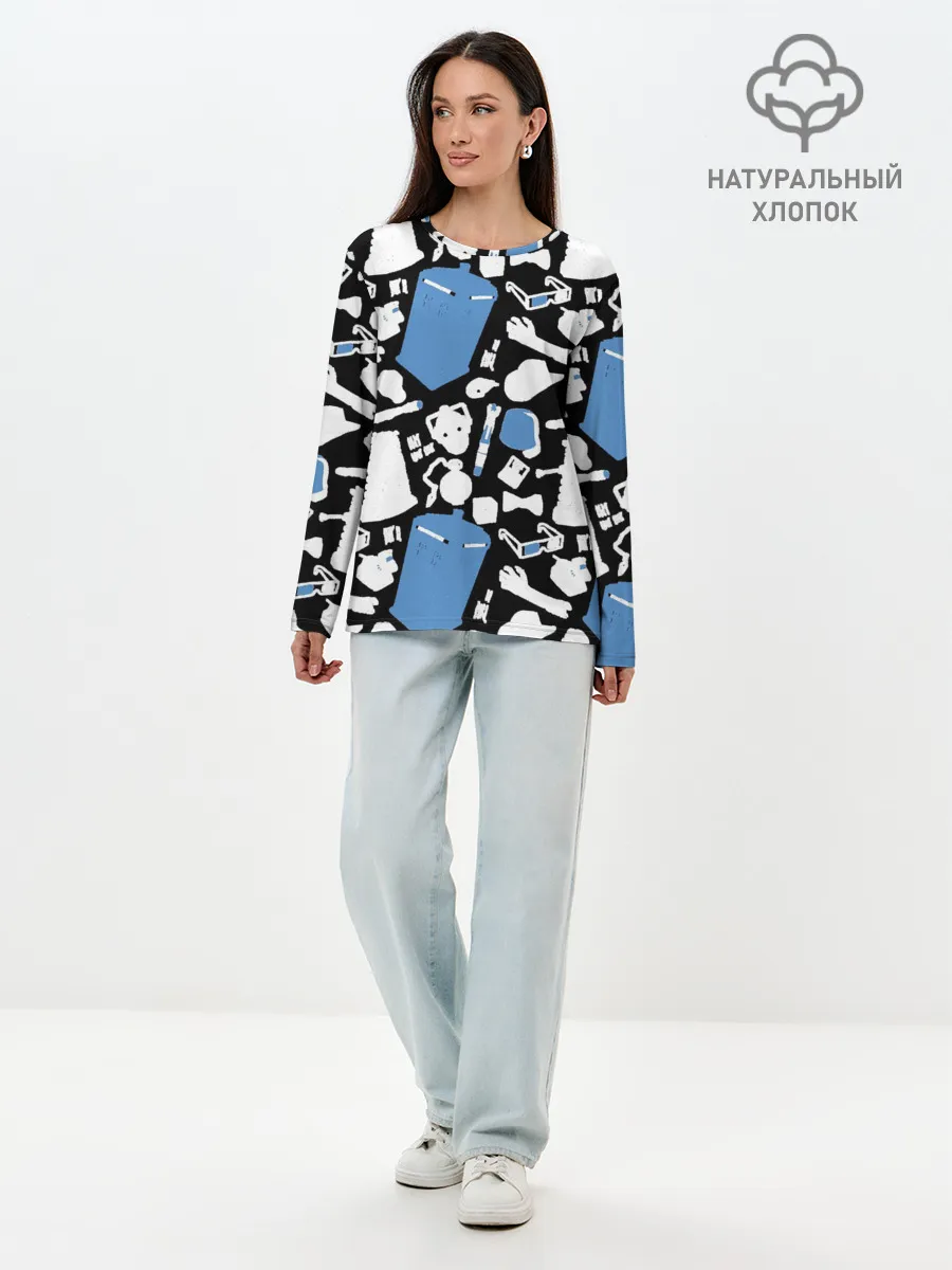 Лонгслив женский. Хлопок / ТАРДИС