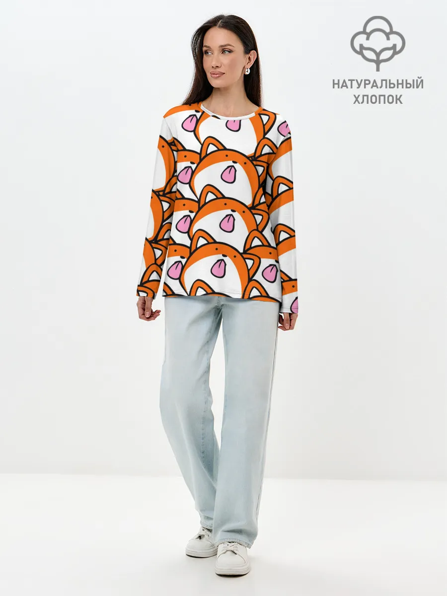 Лонгслив женский. Хлопок / ЛИСИЧКИ