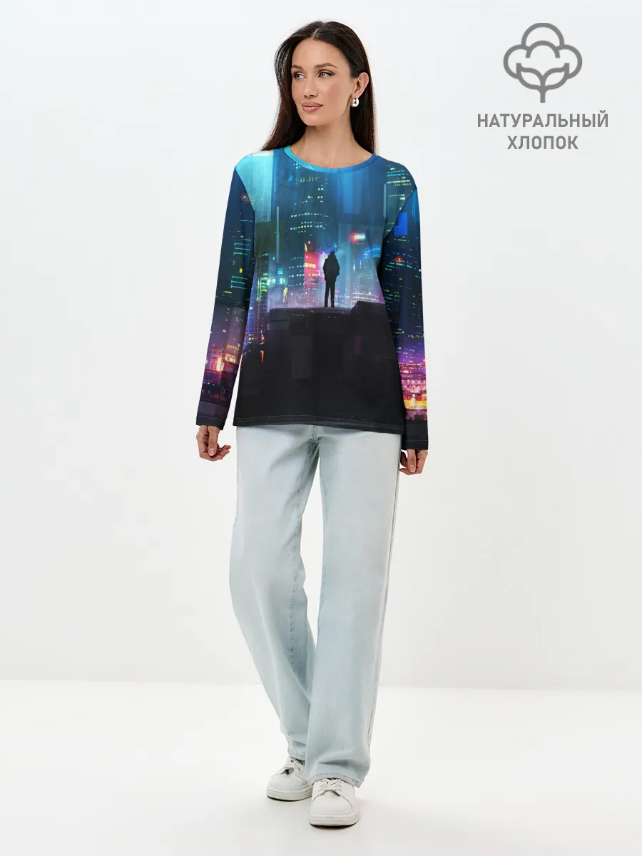 Лонгслив женский. Хлопок / CITY NEON