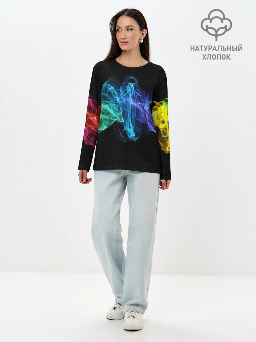 Лонгслив женский. Хлопок / COLOR SMOKE