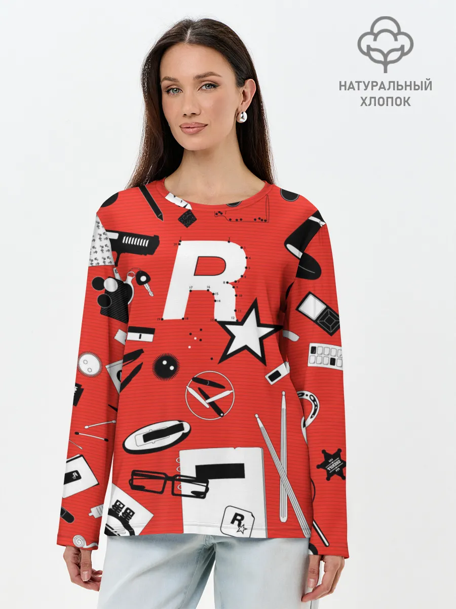 Лонгслив женский. Хлопок / Rockstar