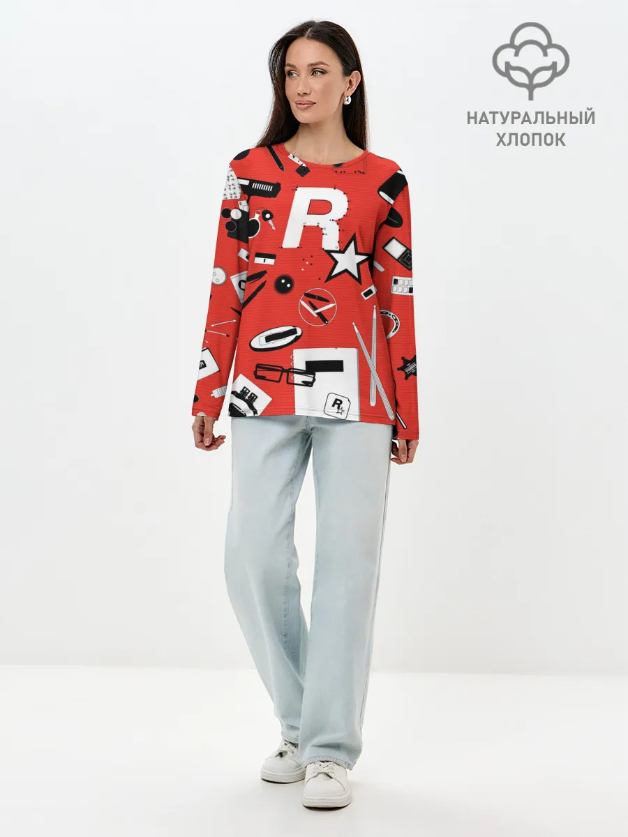 Лонгслив женский. Хлопок / Rockstar