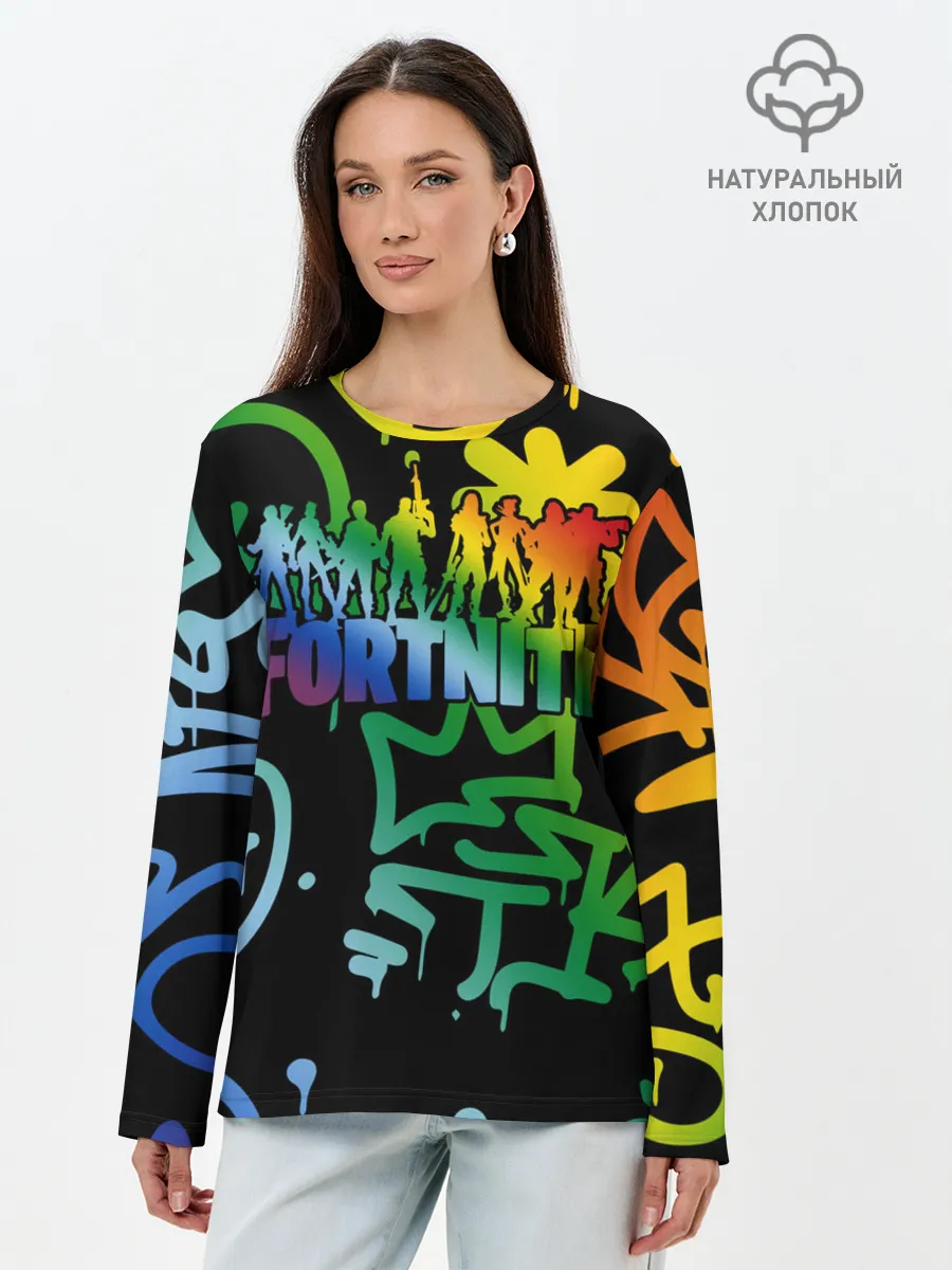 Лонгслив женский. Хлопок / Fortnite