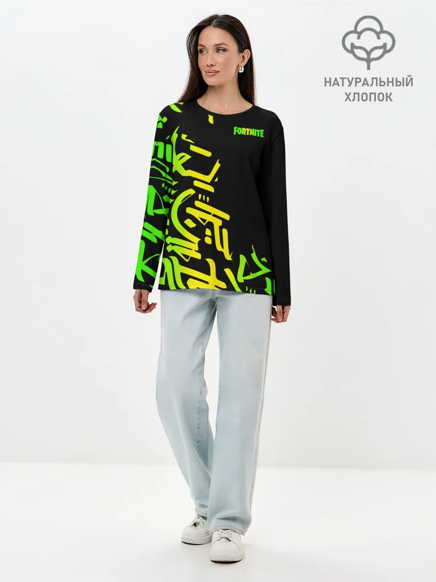 Лонгслив женский. Хлопок / Fortnite