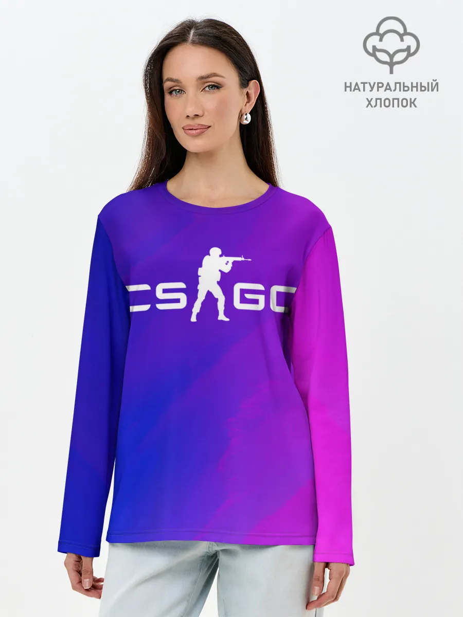 Лонгслив женский. Хлопок / CS GO | КС ГО