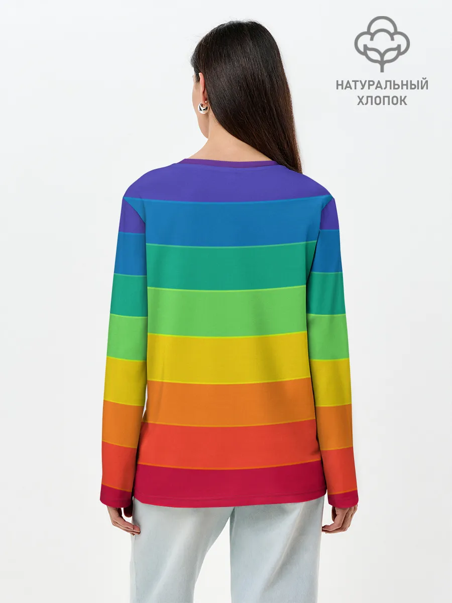 Лонгслив женский. Хлопок / Радуга | Rainbow