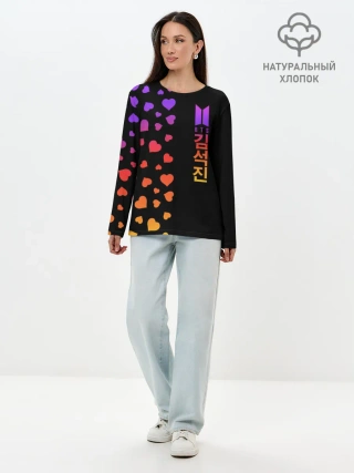 Лонгслив женский. Хлопок / BTS