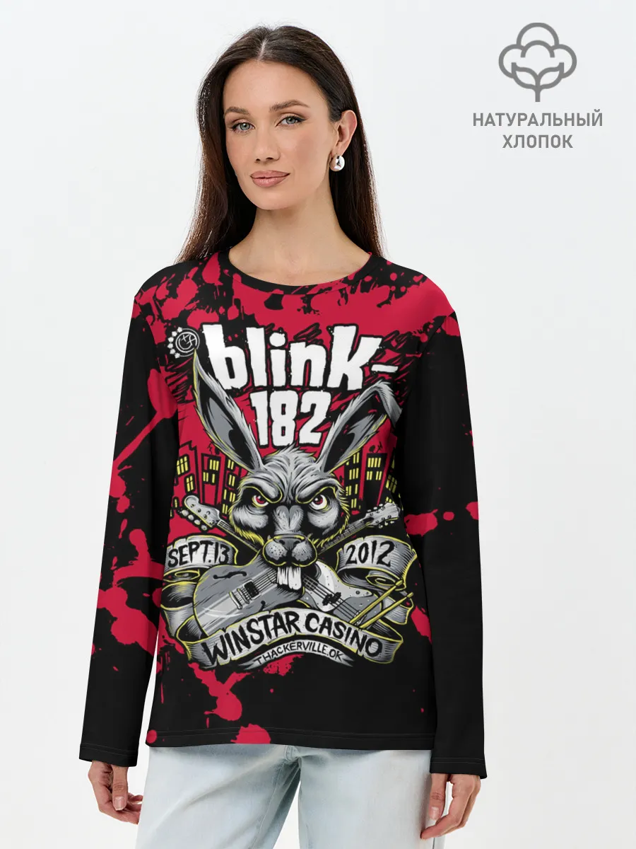 Лонгслив женский. Хлопок / Blink 182