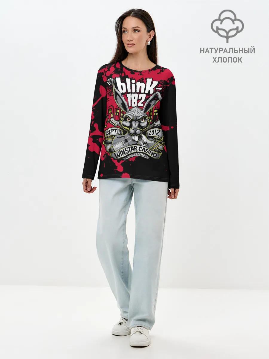 Лонгслив женский. Хлопок / Blink 182