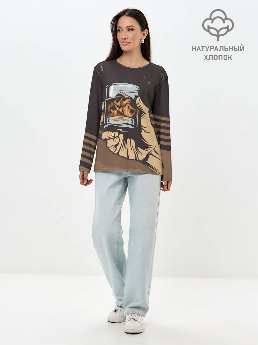 Лонгслив женский. Хлопок / Ретро Виски