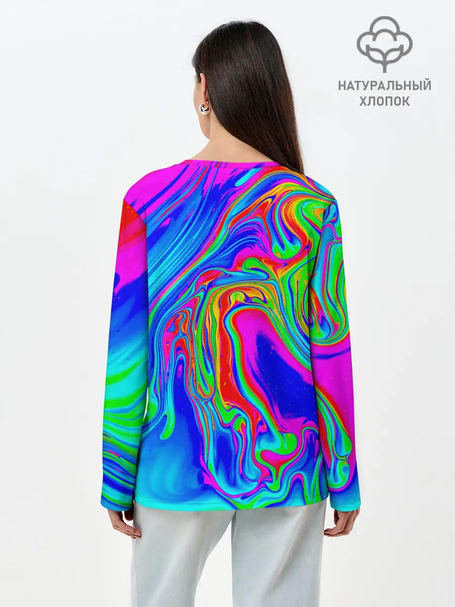 Лонгслив женский. Хлопок / Краска