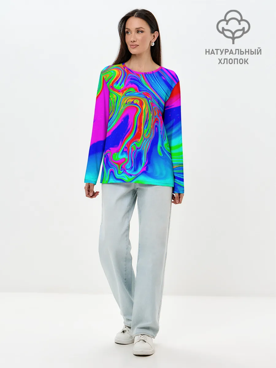 Лонгслив женский. Хлопок / Краска