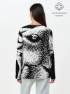 Лонгслив женский. Хлопок / Черный медведь