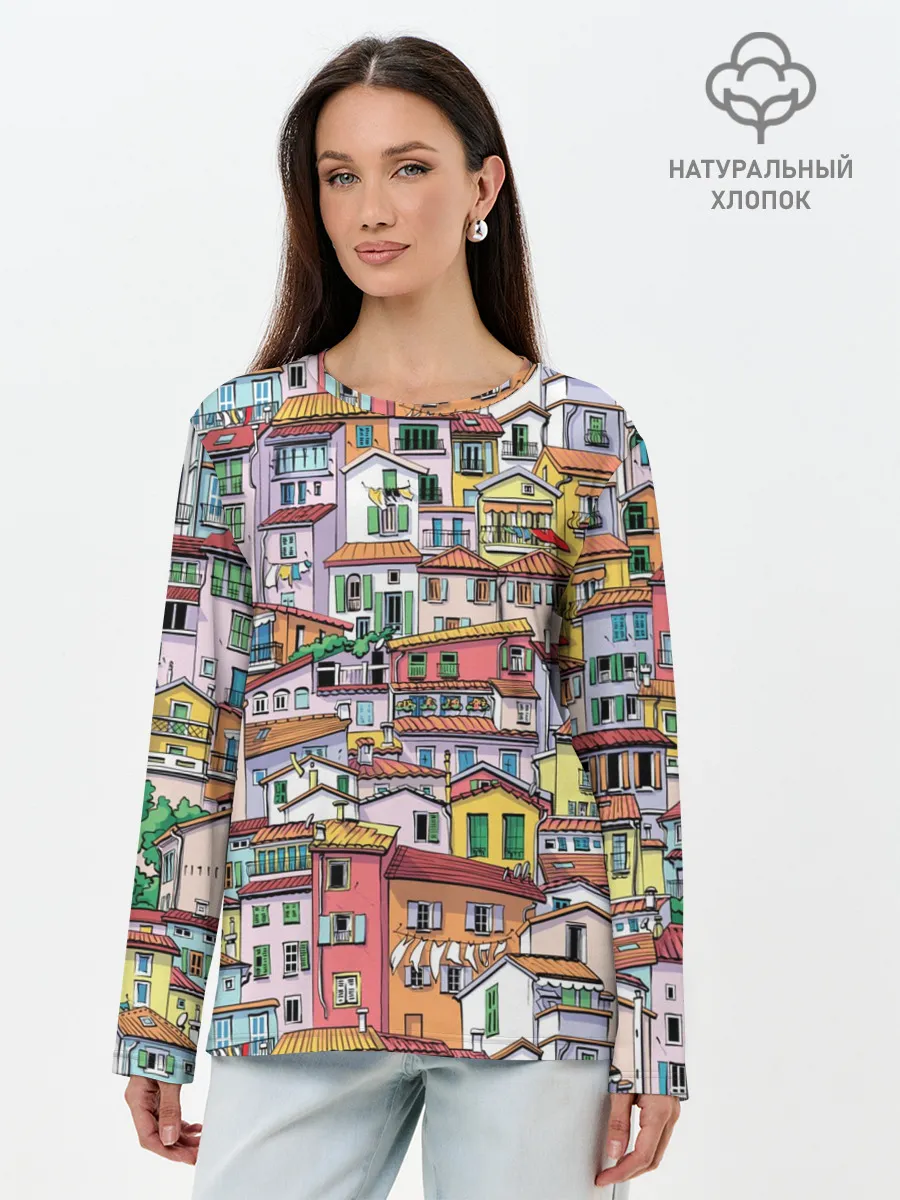 Лонгслив женский. Хлопок / Ментон Франция