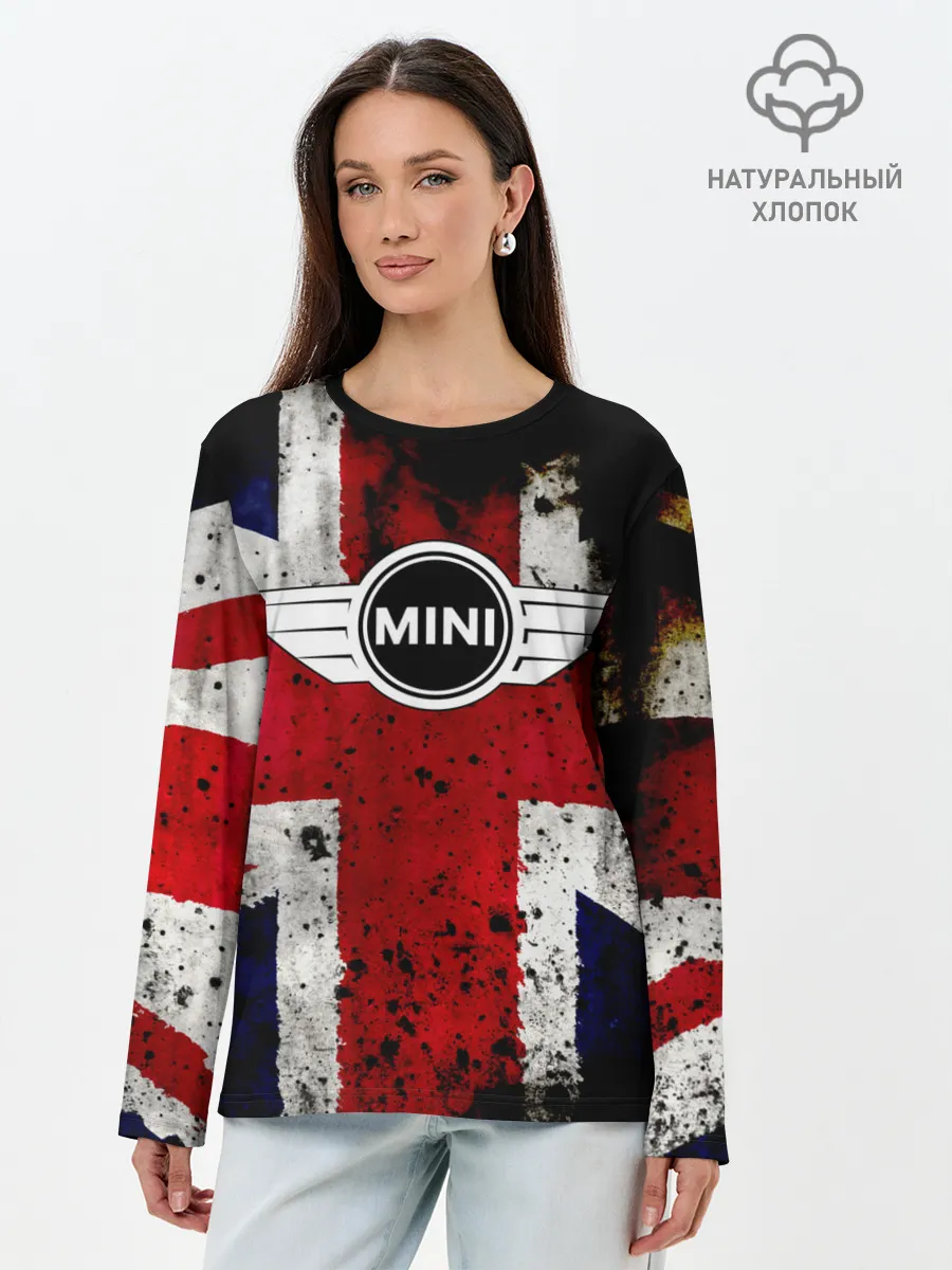 Лонгслив женский. Хлопок / Mini Cooper