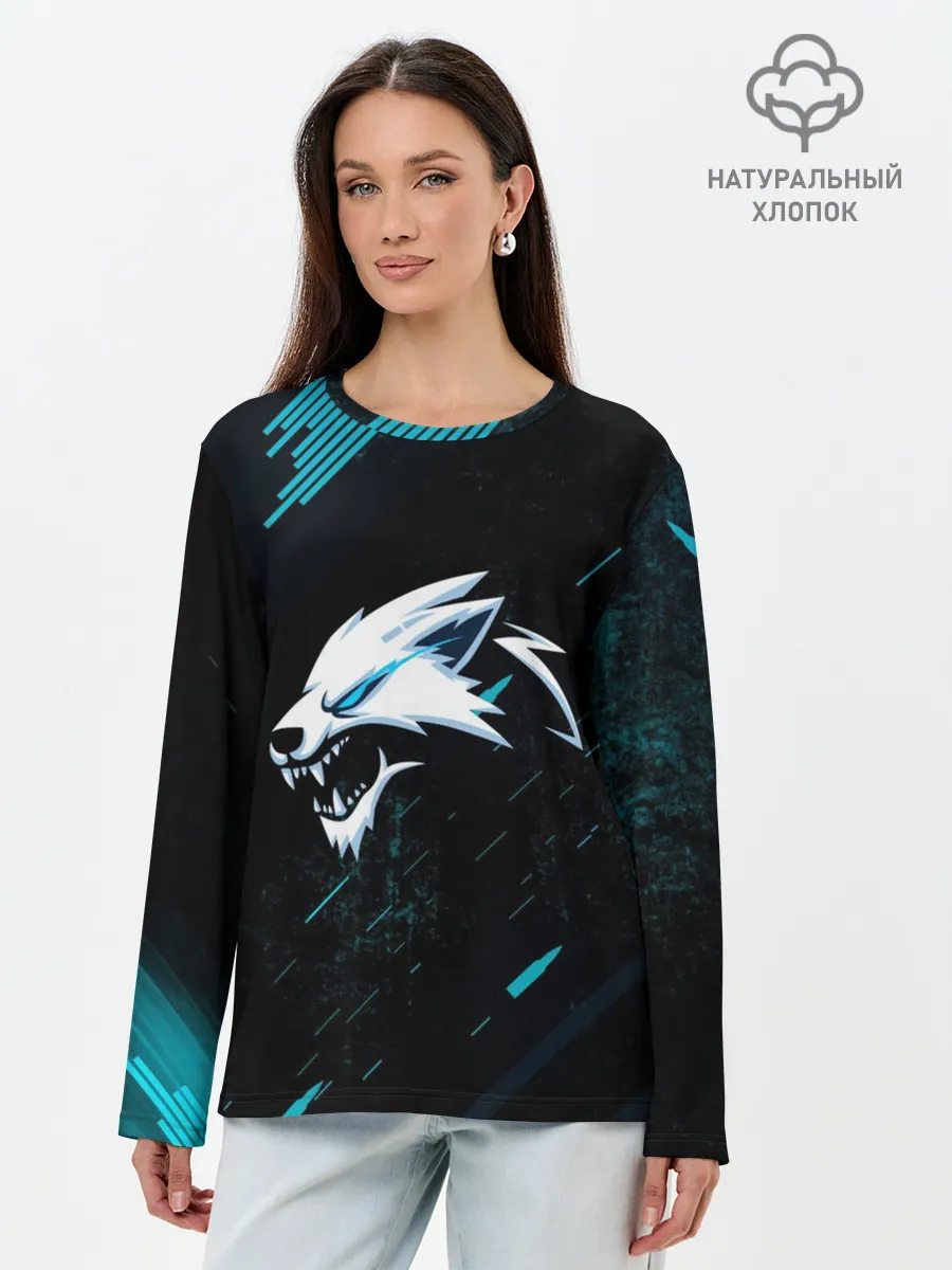 Лонгслив женский. Хлопок / Sky Wolf