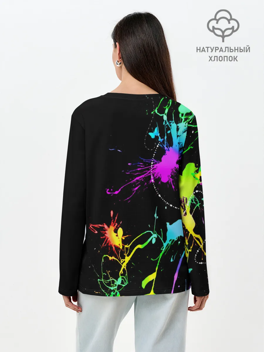 Лонгслив женский. Хлопок / НЕОНОВЫЕ КРАСКИ