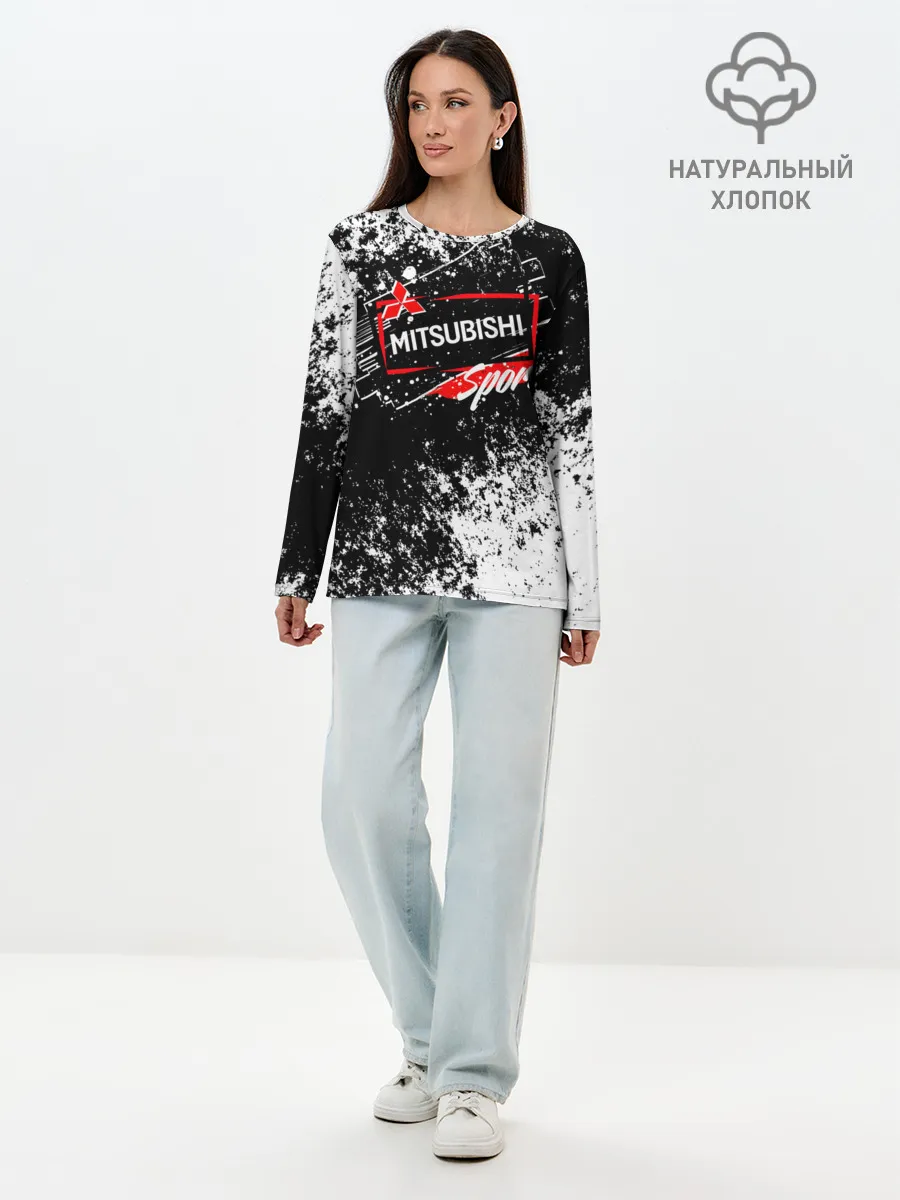 Лонгслив женский. Хлопок / Mitsubishi SPORT