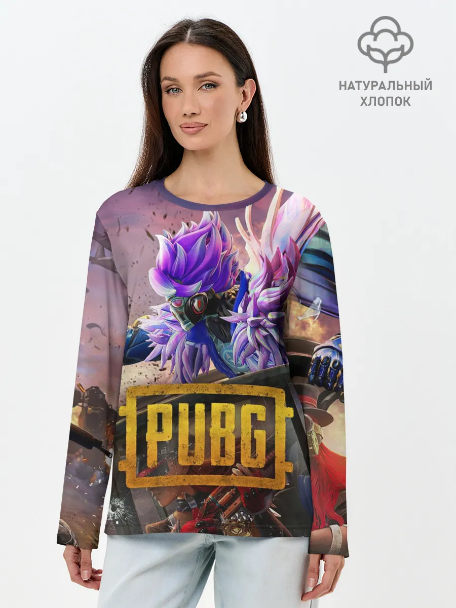 Лонгслив женский. Хлопок / PUBG
