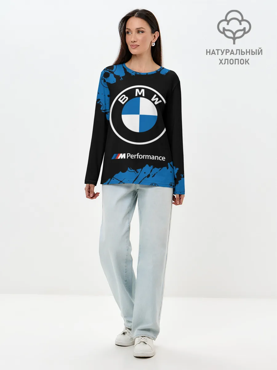 Лонгслив женский. Хлопок / BMW / БМВ