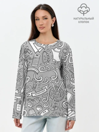 Лонгслив женский. Хлопок / handmade