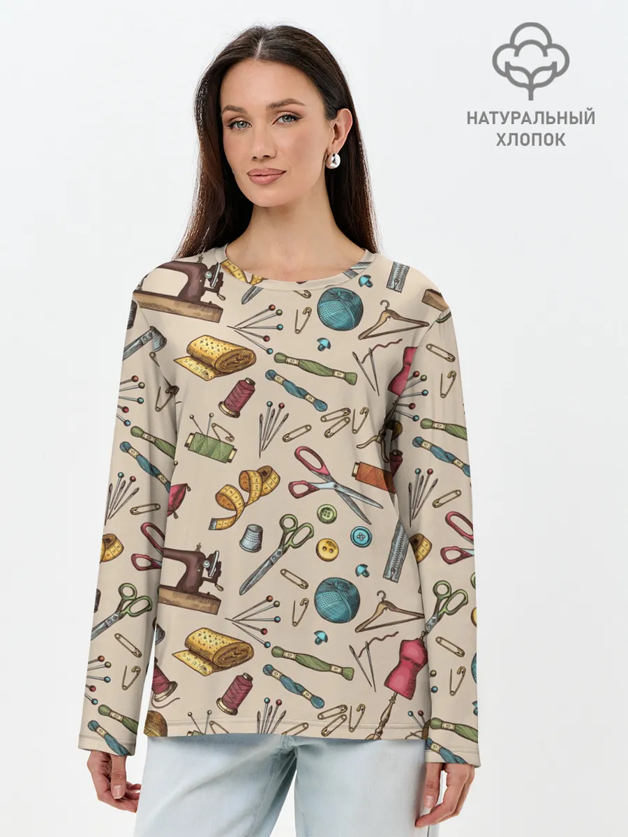 Лонгслив женский. Хлопок / предметы шитья
