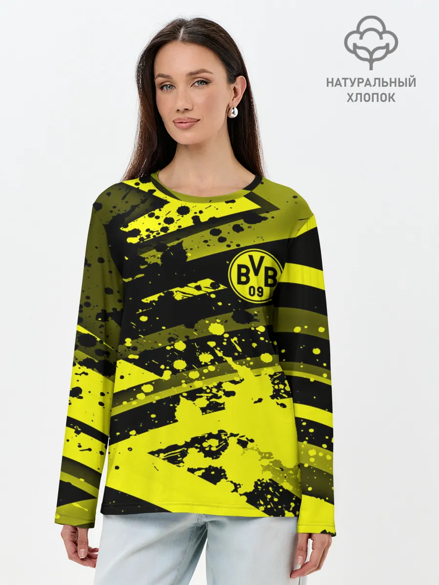 Лонгслив женский. Хлопок / Borussia Dortmund